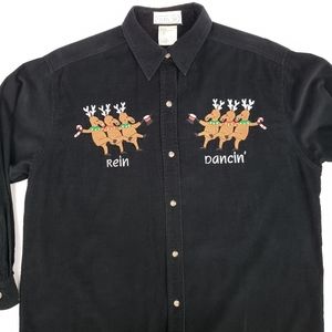 Vintage Dancing Reindeer Ugly Christmas Sweater XL